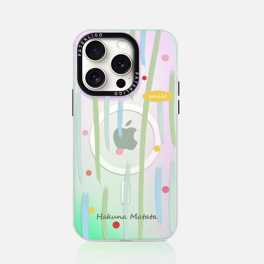 [Magsafe Comptible][Built-in Mirror Stand] Apple iPhone 14/Pro/Pro Max Laser Gradient Shockproof Fashion-Forward Series Case