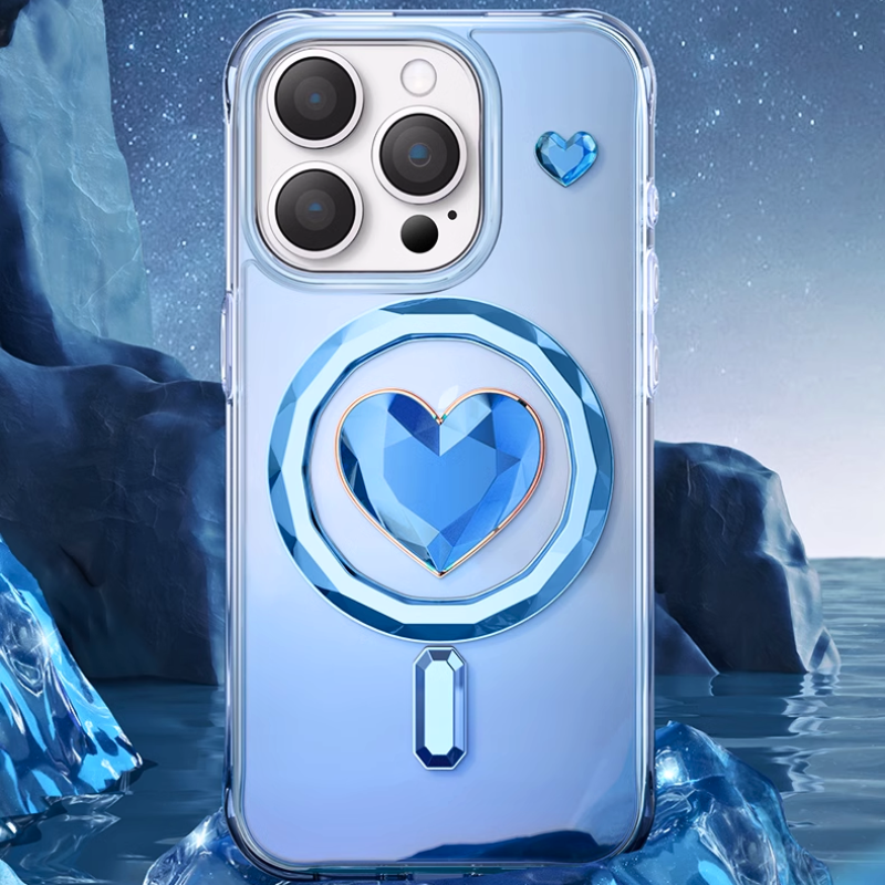 Load image into Gallery viewer, [Magsafe Compatible] Apple iPhone 15 Pro Anti-drop 3D Heart-shaped BlingBling Series Case
