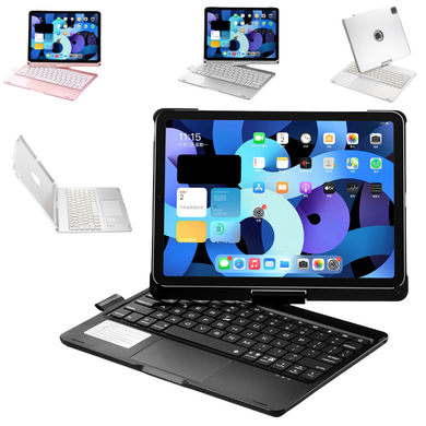 [Magnetic Keyboard] Apple iPad 7/8/9 10.2'' 7/8/9th Gen (2019/2020/2021) 360° Rotating Wireless Touchpad Keyboard Flip Cover Case