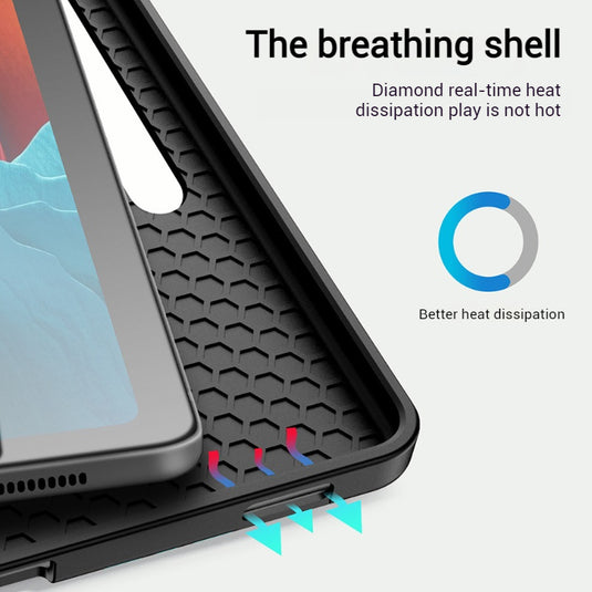 [With Pen Slot] Samsung Galaxy Tab S10 FE Plus (2025) 13.1" Premium PU Fabric Texture Shockproof Case
