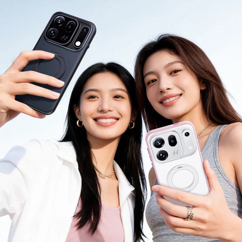 Load image into Gallery viewer, OPPO Find X10 Pro Max - Frosted Clear Magnetic Phone Case with 360° Rotating Stand
