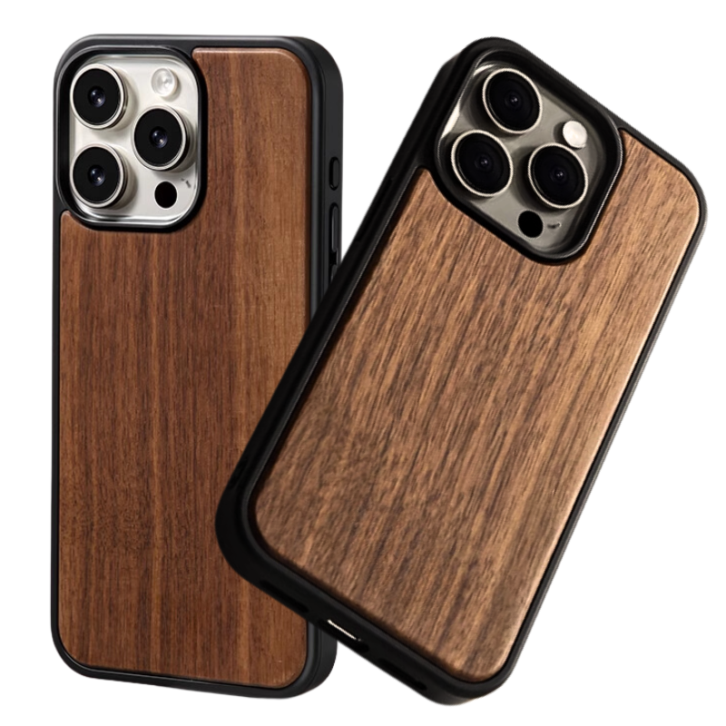 Load image into Gallery viewer, [MagSafe Compatible] Apple iPhone 15/Plus/Pro/Pro Max Walnut Wood Full-cover Shockproof Essentials Series Case
