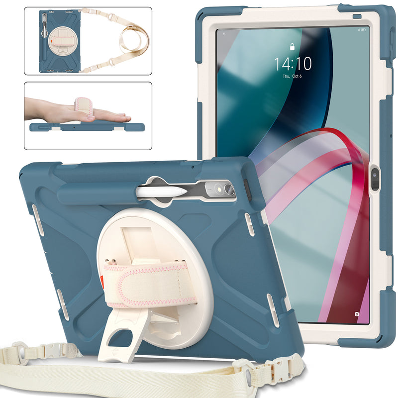 Load image into Gallery viewer, [Built-in Kickstand] Lenovo Tab M10 Plus (3rd Gen) 10.6&quot; 2022 (TB125FU) - Silicone Full Covered Heavy Duty Series Case With Adjustable Hand Strap
