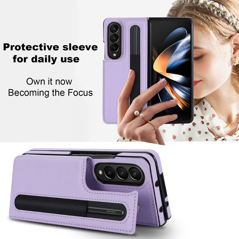 [With Card Slot] Samsung Galaxy Z Fold 3 SM-F926 Dual-clasp Foldable Stand Business Shockproof Wallet Series Case - i-Station Mobile Phone & Electronic Device Repair and Accessories