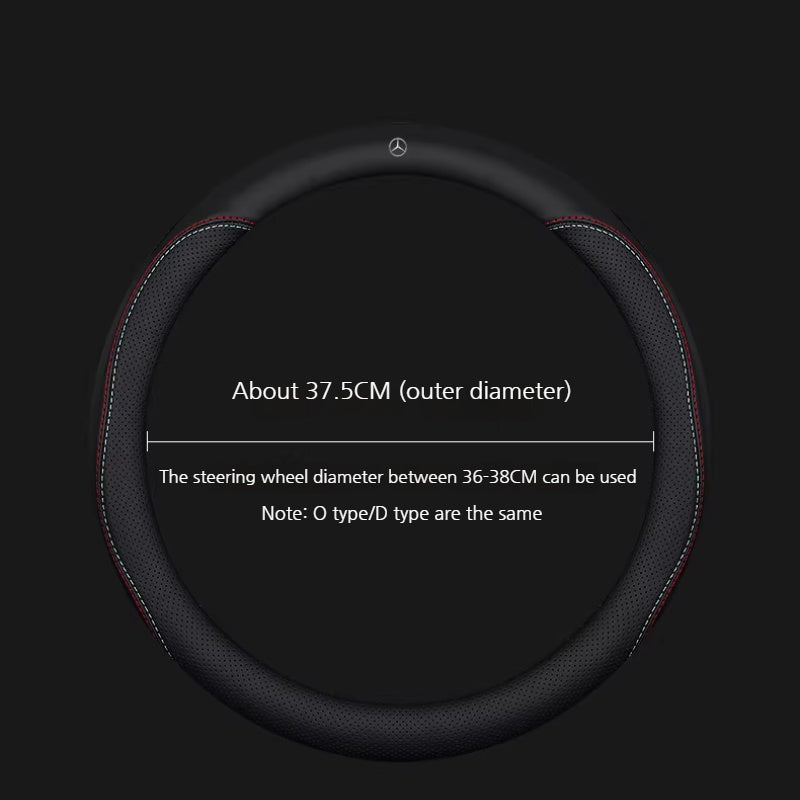 Load image into Gallery viewer, Mercedes-Benz Genuine Leather Breathable Steering Wheel Cover for E300L, C260L, GLC300, S450, GLE450, A200, GLK300
