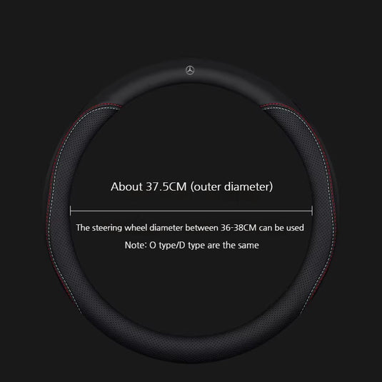Mercedes-Benz Genuine Leather Breathable Steering Wheel Cover for E300L, C260L, GLC300, S450, GLE450, A200, GLK300