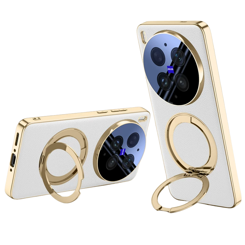 Load image into Gallery viewer, [With Metal Bracket] VIVO X300/X300s/Pro/Ultra - PU Leather Full Coverage Shockproof Case

