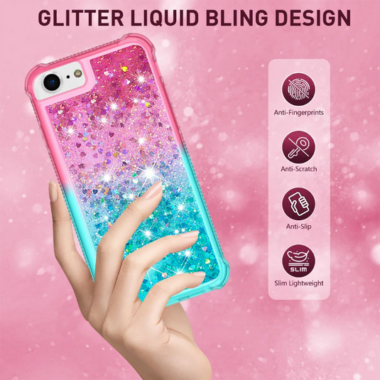 Apple iPhone 11/Pro/Pro Max Glitter Bling Floating Liquid Shockproof Silicone BlingBling Series Case