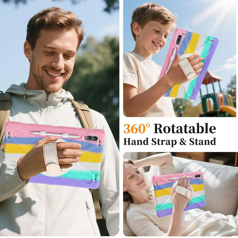 Load image into Gallery viewer, Samsung Galaxy Tab S11 Ultra (2025) 14.6&quot; - Heavy Duty 360 Degree Rotate Stand Hand Strap Case With Shoulder Strap
