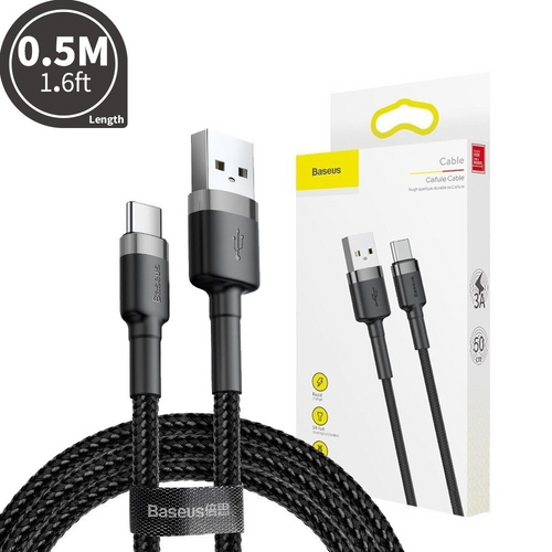 Baseus Cafule Cable USB For Type-C 3A 0.5m Compatible for Compatible for iPhone 15 16 Series