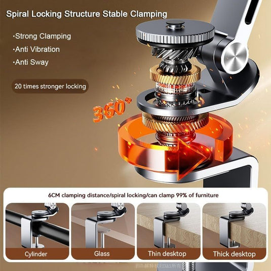 Adjustable Phone & Tablet Stand – Swivel Arm, Fits 4"–13" Devices