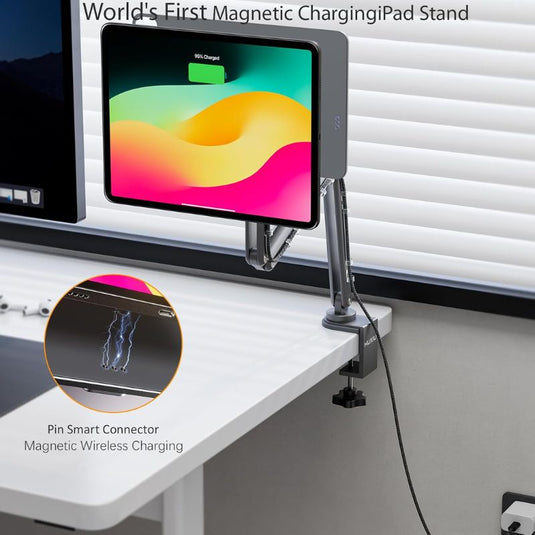 KUXIU X36 Pro MAX iPad Magnetic Charging Stand Aluminum Alloy Boom Arm Adjustable Tablet Stand - EdgeFollow