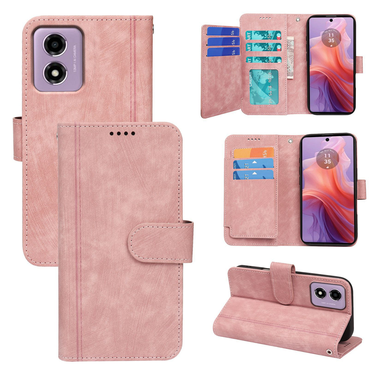 [With Card Slot] Motorola Moto G56 Full-coverage Shockproof Wallet Series Case - i-Station Mobile Phone & Electronic Device Repair and Accessories