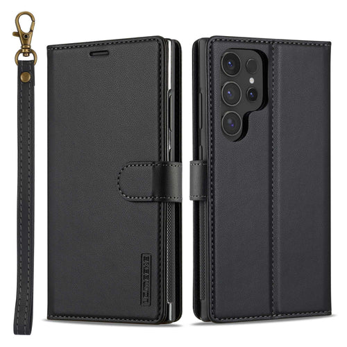 [2-in-1 Detachable][With Card Slot] Samsung Galaxy S22/Ultra/Plus - Magnetic Detachable Flip Leather Essentials Series Case With Lanyard