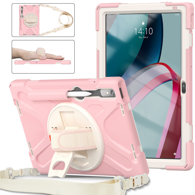 Load image into Gallery viewer, [Built-in Kickstand] Lenovo Tab M10 Gen 3 (3rd Gen) 10.1&quot; inch 2022 (TB-328F/TB-328X) - Silicone Full Covered Heavy Duty Series Case With Adjustable Hand Strap
