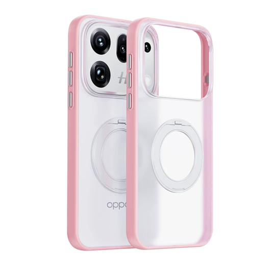 OPPO Find X10 Pro Max - Frosted Clear Magnetic Phone Case with 360° Rotating Stand