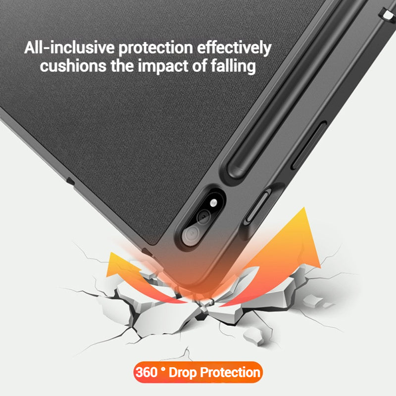 Load image into Gallery viewer, [With Pen Slot] Samsung Galaxy Tab S10 FE Plus (2025) 13.1&quot; Premium PU Fabric Texture Shockproof Case
