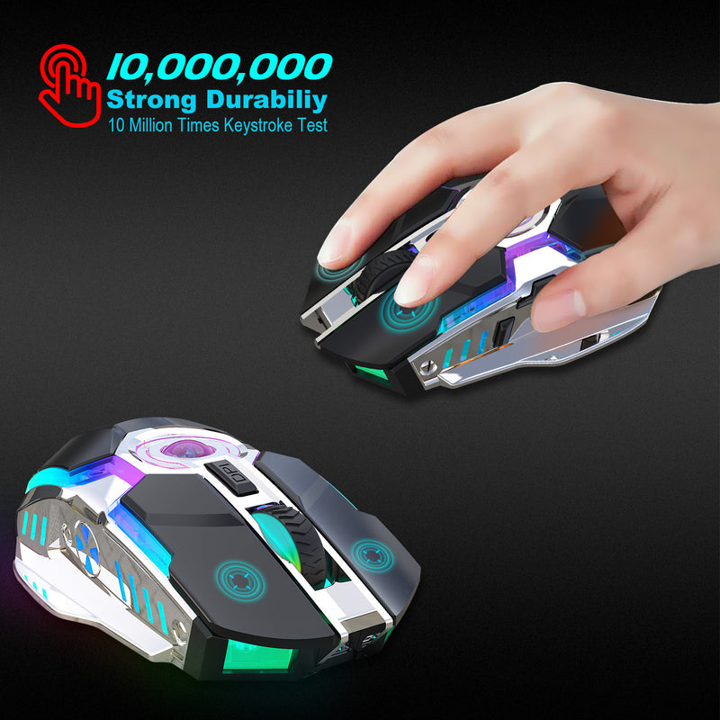 Load image into Gallery viewer, HYSJ Wireless RGB Lightweight Noise-Fre Gaming Mouse With USB Receiver And Decompress Crystal Ball
