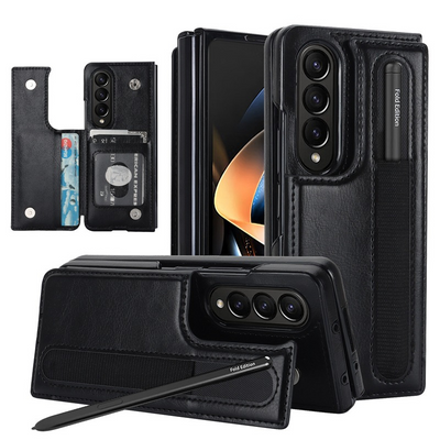[With Card Slot] Samsung Galaxy Z Fold 3 SM-F926 Dual-clasp Foldable Stand Business Shockproof Wallet Series Case - i-Station Mobile Phone & Electronic Device Repair and Accessories