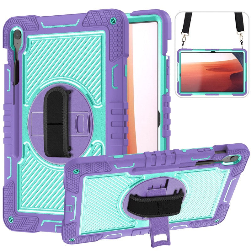 Load image into Gallery viewer, [Built-in Stand] Samsung Galaxy Tab S10 FE Plus (2025) 13.1&quot; - 360 Degree Rotating Shockproof Protection Case With Hand &amp; Shoulder Strap
