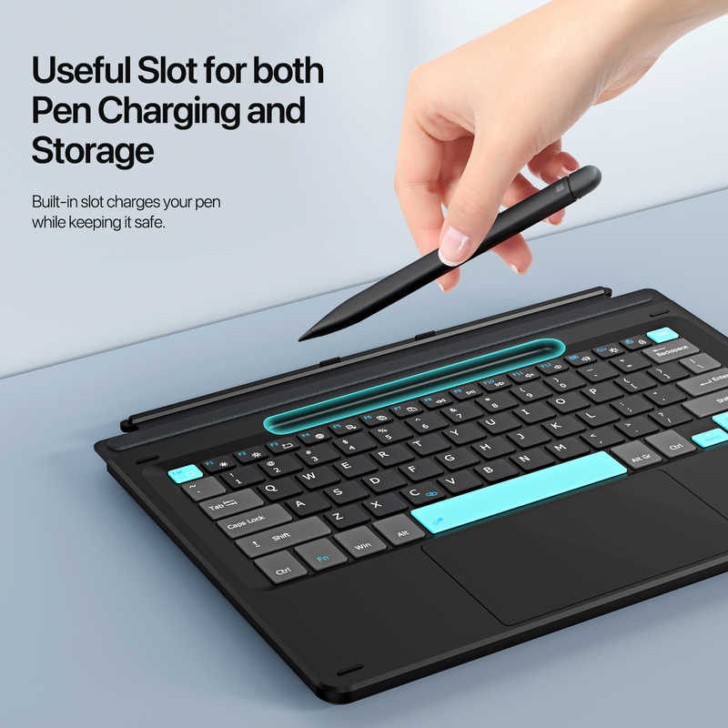 Load image into Gallery viewer, [With RGB Backlit] Microsoft Surface Pro 11/10/9/8/X Compatible Wireless Bluetooth Magnetic Touchpad Keyboard
