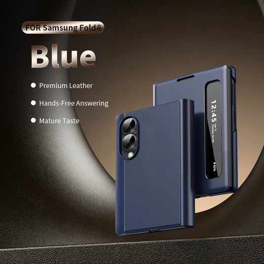 [With Card Slot] Samsung Galaxy Z Fold8/Ultra - Smart Window Allows Answering Calls Without Opening the Cover Leather Case