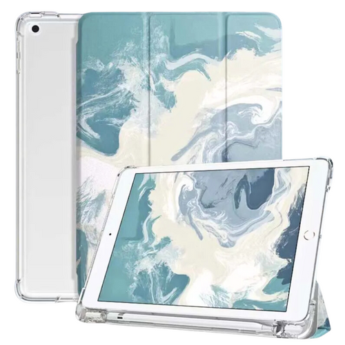 Apple iPad 7/8 10.2'' 7/8th Gen (2019/2020) Ink Style Transparent Flip Case With Pen Slot