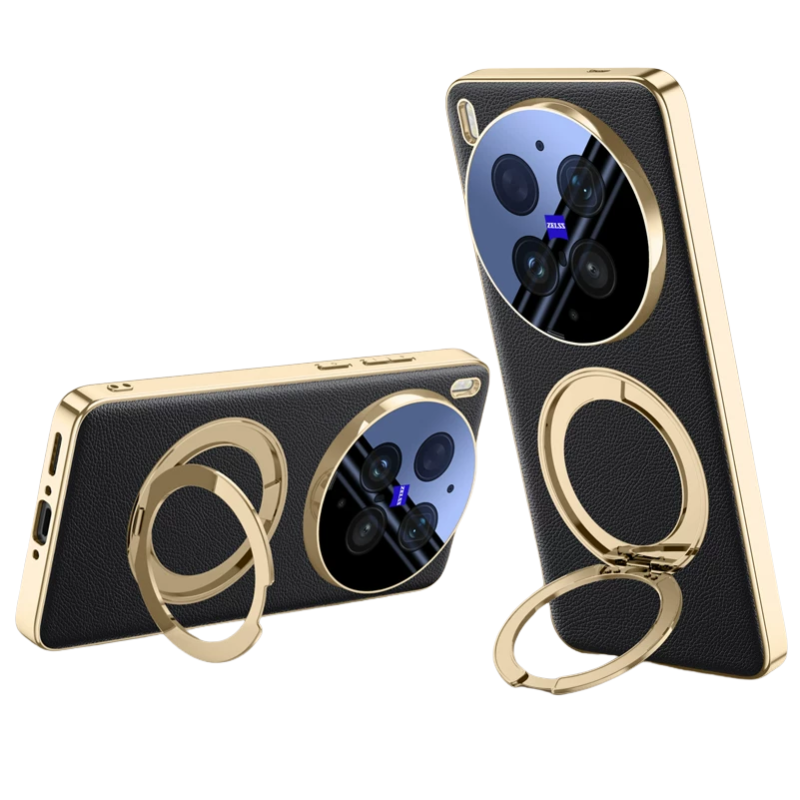 Load image into Gallery viewer, [With Metal Bracket] VIVO X300/X300s/Pro/Ultra - PU Leather Full Coverage Shockproof Case
