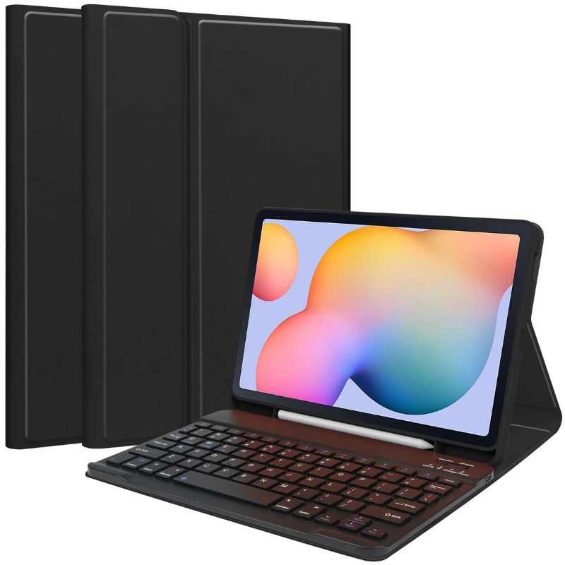 Load image into Gallery viewer, [Detachable] Samsung Galaxy Tab S6 Lite 10.4’’ 2020 (P610/P615) Wireless Bluetooth Keyboard Flip Leather Case
