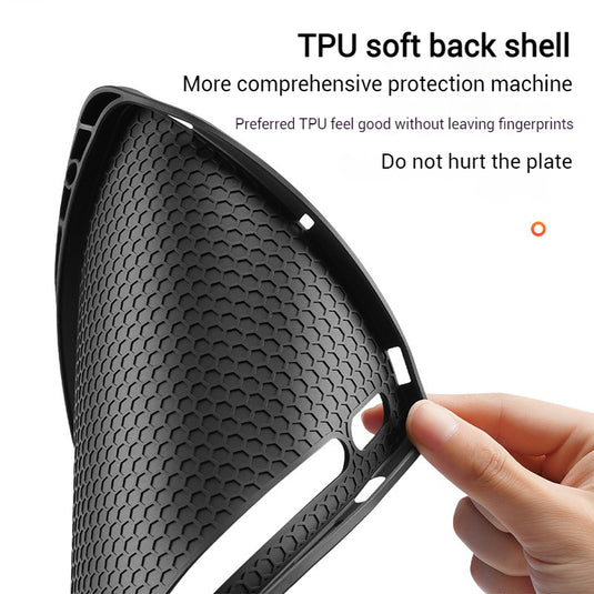 [With Pen Slot] Samsung Galaxy Tab S10 FE Plus (2025) 13.1" Premium PU Fabric Texture Shockproof Case
