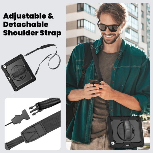 [Built-in 360° Rotating Hand Strap & Stand] Apple iPad 10.9 Inch 10th Gen (2022) Shockproof with Screen Protector Pencil Holder Heavy Duty Series Case