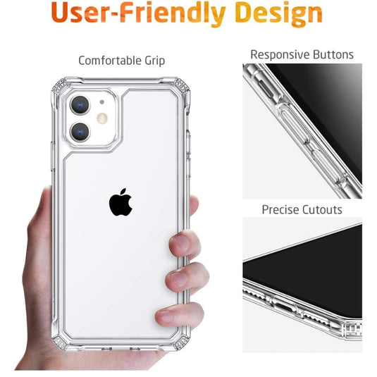 Apple iPhone 11 -  Air Armor Clear Shockproof Scratch-Resistant Military Grade Protection Hard PC + Flexible TPU Frame Essentials Series Case