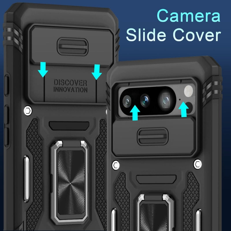 Load image into Gallery viewer, [with Camera Cover] [Rotated Ring stand] Google Pixel 7/A/Pro - Military Grade Shockproof Heavy Duty Protective Case
