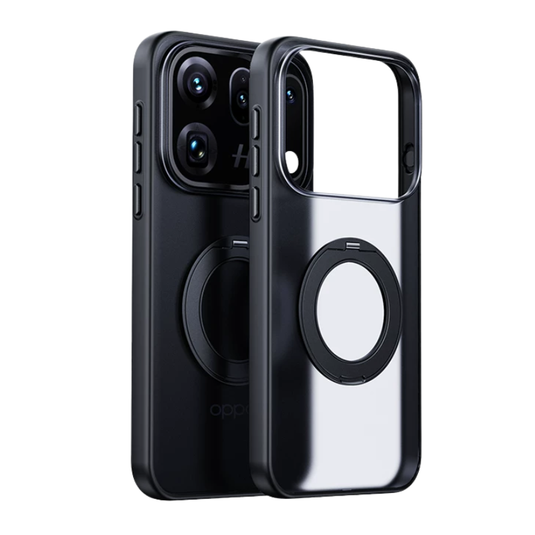 OPPO Find X10 Pro Max - Frosted Clear Magnetic Phone Case with 360° Rotating Stand
