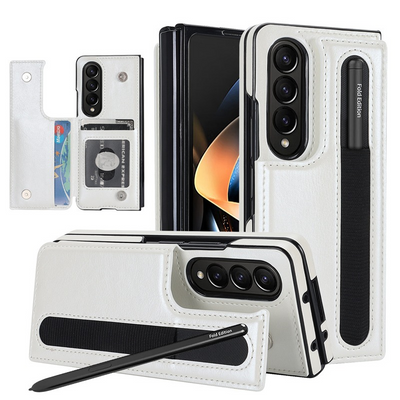 [With Card Slot] Samsung Galaxy Z Fold 3 SM-F926 Dual-clasp Foldable Stand Business Shockproof Wallet Series Case - i-Station Mobile Phone & Electronic Device Repair and Accessories
