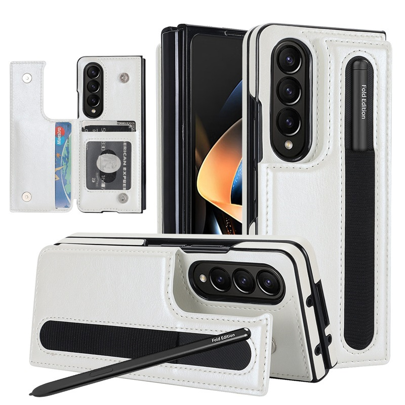 Load image into Gallery viewer, [With Card Slot] Samsung Galaxy Z Fold 5 SM-F946 Dual-clasp Foldable Stand Business Shockproof Wallet Series Case
