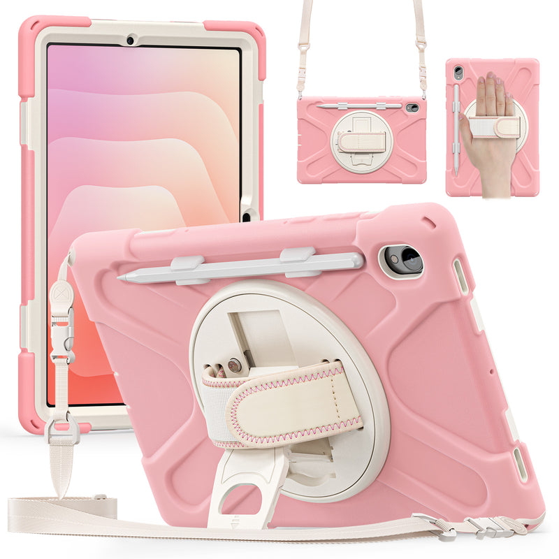 Load image into Gallery viewer, Samsung Galaxy Tab S11 (2025) 11&quot; - Heavy Duty 360 Degree Rotate Stand Hand Strap Case With Shoulder Strap
