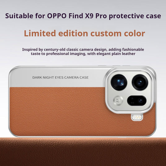 OPPO Find X9/Pro - Camera-Style Leather Texture Shockproof & Stylish Hard Shell