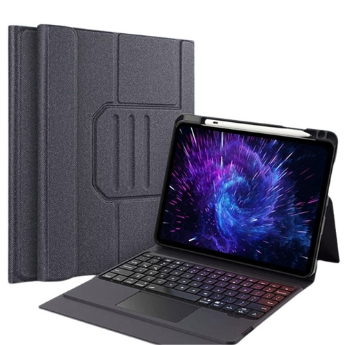 [Built-in Pen Slot] Apple iPad 7/8/9 10.2'' 7/8/9th Gen (2019/2020/2021) Integrated Bluetooth Keyboard Touchpad Leather Case With Backlight