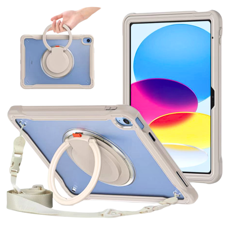 Load image into Gallery viewer, Apple iPad 7/8/9 10.2&#39;&#39; 7/8/9th Gen (2019/2020/2021) 360° Rotating Stand Transparent Shockproof Protective Case
