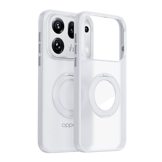 OPPO Find X10 Pro Max - Frosted Clear Magnetic Phone Case with 360° Rotating Stand