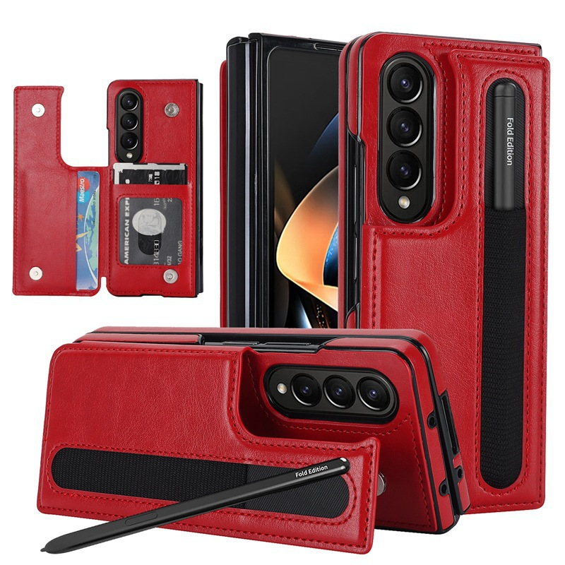 Load image into Gallery viewer, [With Card Slot] Samsung Galaxy Z Fold 3 SM-F926 Dual-clasp Foldable Stand Business Shockproof Wallet Series Case
