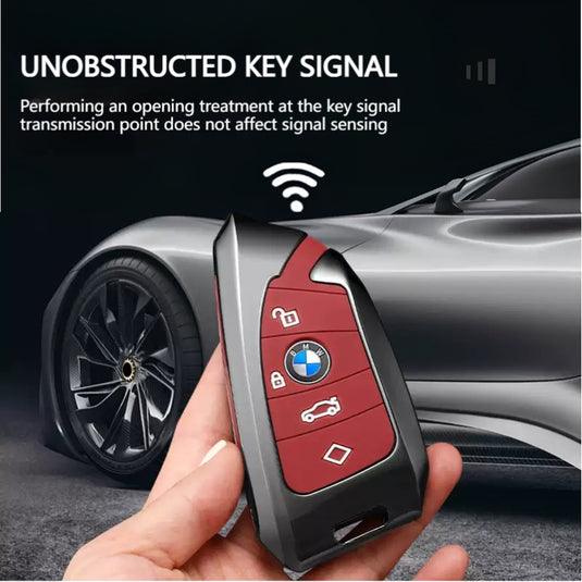 BMW Premium Leather Protection Car Key Fob Case Cover For BMW 5 Series (530), 3 Series (330Li), 7 Series, X1, X3, X5, iX3 (2026)