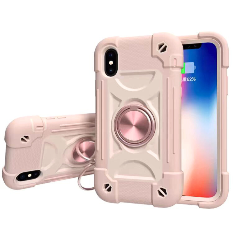 Load image into Gallery viewer, [Built-in Ring Bracket] Apple iPhone 15/Pro/Pro Max/Plus Colorful Thickened Silicone Heavy Duty Series Case
