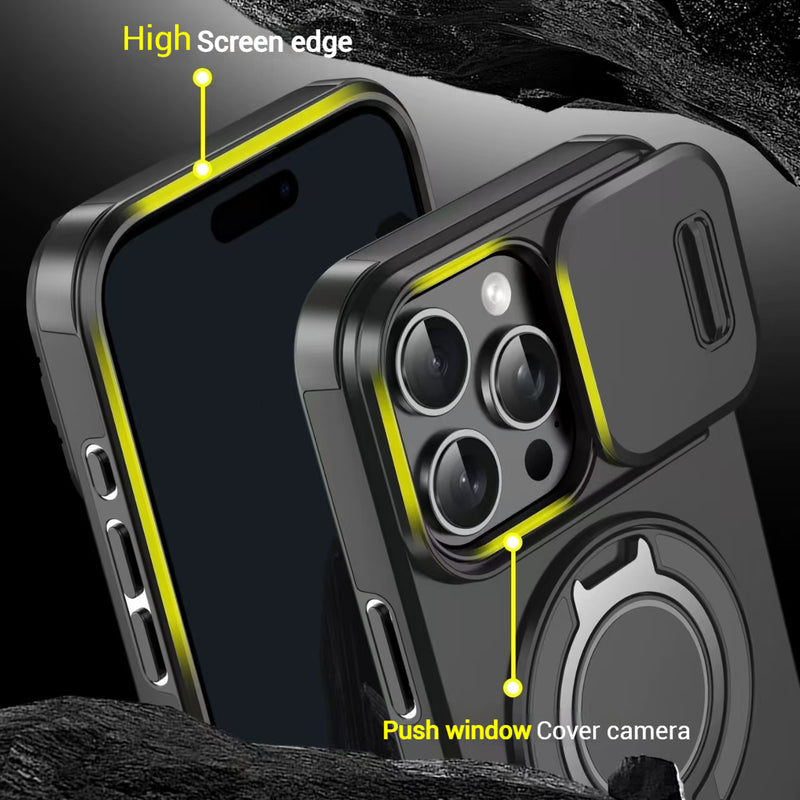 Load image into Gallery viewer, [With Slide Lens Cover][Magsafe Compatible] Apple iPhone 11/Pro/Pro Max Military-Grade Shockproof Protective Stand Series Case
