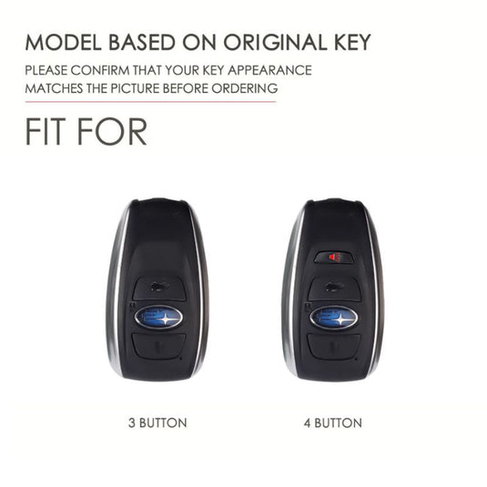 Subaru Full Metal  Coverage + PU Leather Car Key Fob Case Cover For Outback, Forester, Impreza, WRX, XV, Crosstrek, Legacy