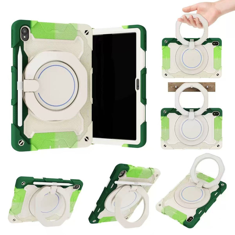 Load image into Gallery viewer, [With Shoulder Strap] Lenovo Idea Tab 11” 2025 (TB336FU/TB336ZU) - Silicone + PC Heavy Duty Series Case With 360° Rotating Stand

