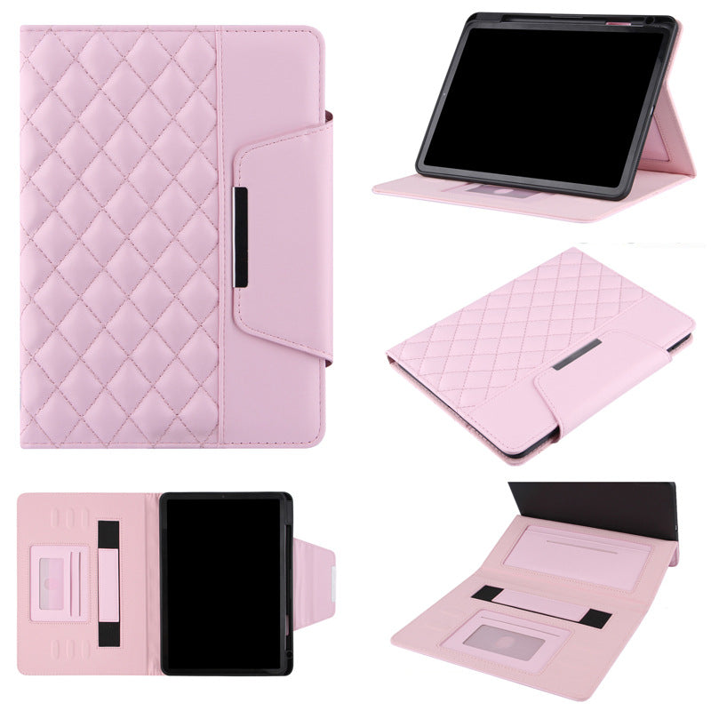 Load image into Gallery viewer, Apple iPad Pro 11-inch M4 (2024) Diamond-Patterned Leather Flip Cover Shockproof Case
