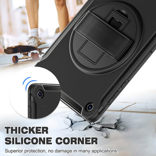 [Built-in Stand] Samsung Galaxy Tab A11 Plus (2025) 11" 360° Rotating Shockproof Rugged with Hand Strap Case