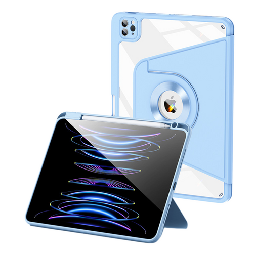 [Detachable][With Pen Slot] Apple iPad 7/8/9 10.2'' 7/8/9th Gen (2019/2020/2021) Magntic 360° Rotating Transparent Back Panel Shockproof Case